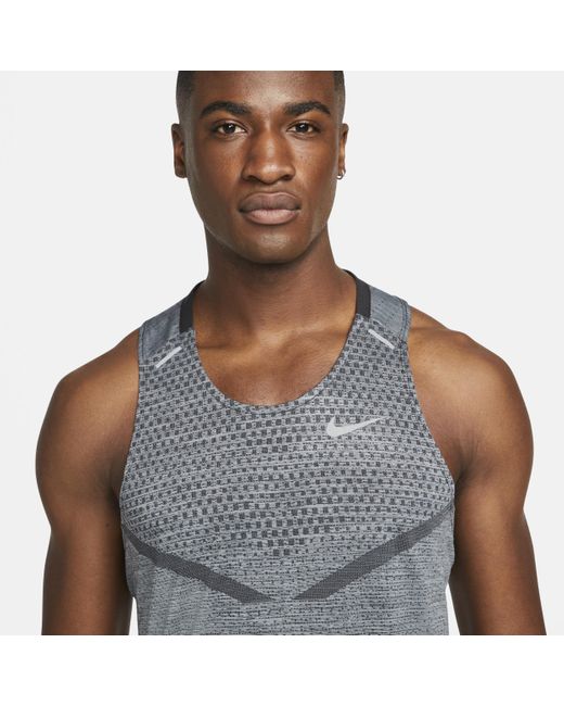 Nike Gray Dri-fit Adv Techknit Ultra Running Tank Top for men