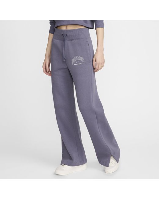 Nike Purple Sportswear Phoenix Fleece High-waisted Wide-leg Sweatpants