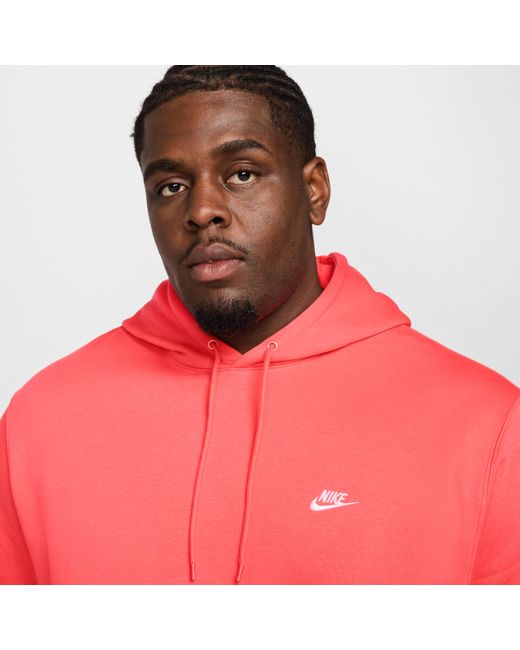 Nike Red Club Pullover Fleece Hoodie for men