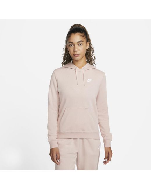 Nike Sportswear Club Fleece Pullover Hoodie in Pink | Lyst