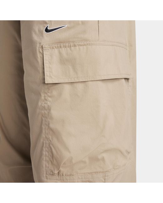 Pantaloni cargo ampi a vita alta in tessuto sportswear di Nike in Natural