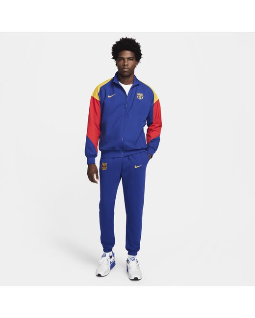 Nike Blue F.c. Barcelona Strike Dri-fit Football Tracksuit Jacket Polyester for men