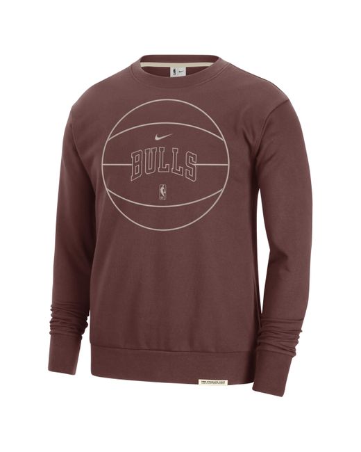 Nike Brown Chicago Bulls Standard Issue Dri-fit Nba Sweatshirt Polyester for men