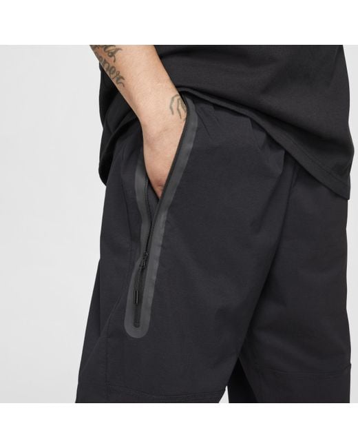 Nike Black Tech Woven Oversized Trousers for men