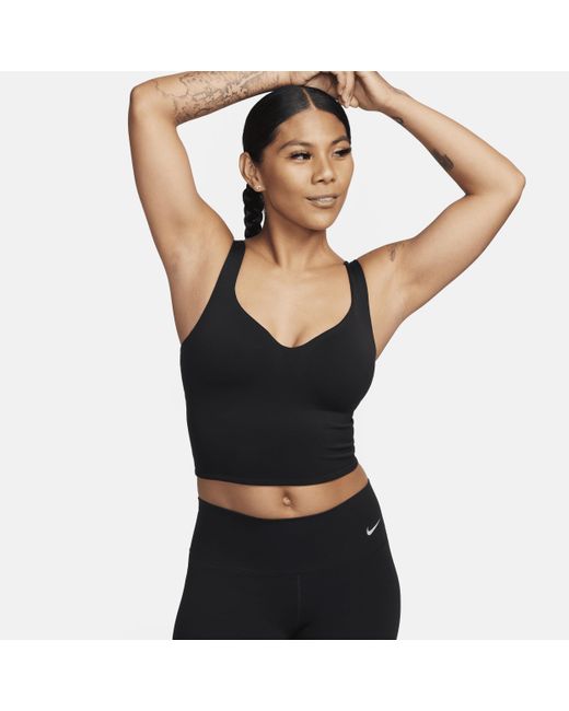 Nike Black Alate Medium-support Padded Sports Bra Tank Top Polyester
