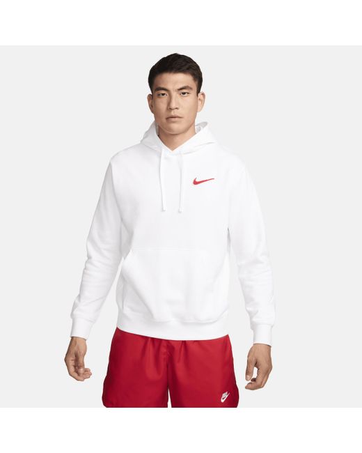 Nike White Sportswear Pullover Hoodie Cotton for men