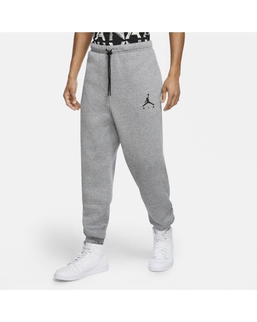 nike jordan jumpman cuffed joggers in grey