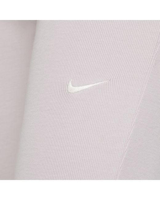 Nike Purple Sportswear Chill Knit Tight Mini-rib Flared Leggings