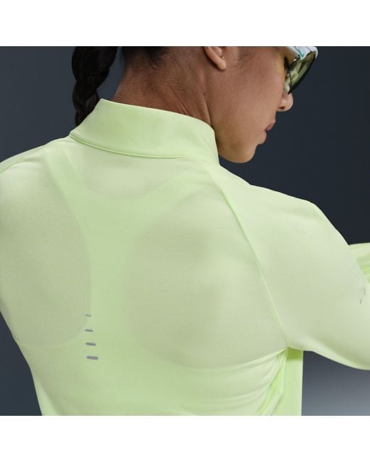 Nike Green Swift Dri-Fit Uv 1/4-Zip Running Top