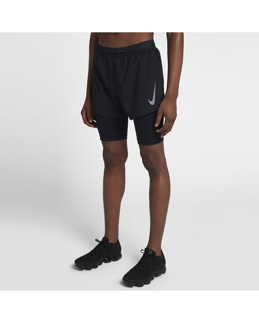 Nike Aeroswift 4"/10cm 2-in-1 Running Shorts in Black for Men | Lyst