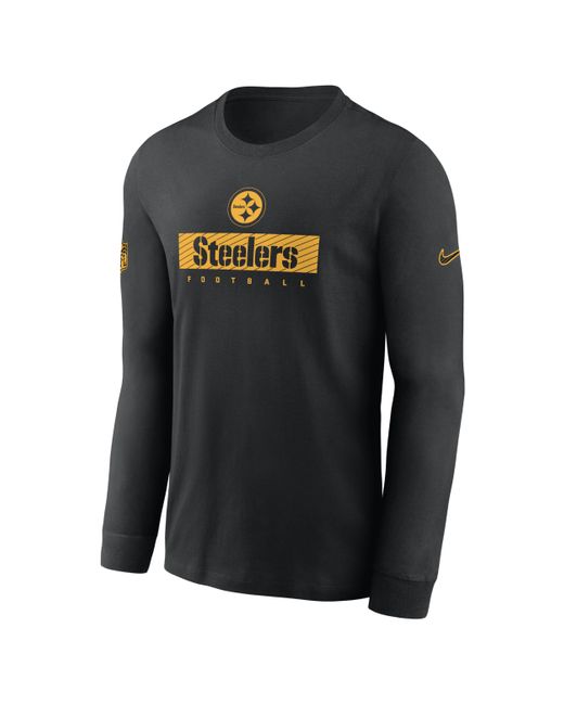 Nike Black Pittsburgh Steelers Sideline Team Issue Dri-fit Nfl Long-sleeve T-shirt for men