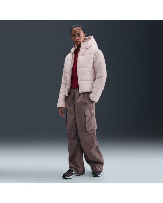 Nike Purple Sportswear Classic Puffer Therma-Fit Loose Hooded Jacket