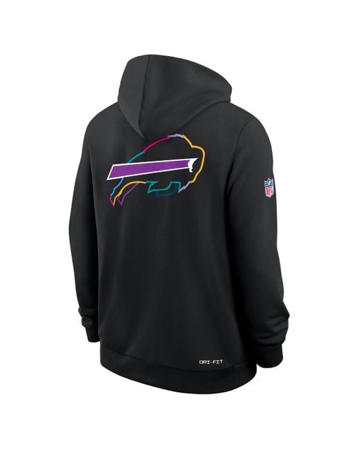 Nike Black Buffalo Bills Crucial Catch Sideline Dri-Fit Nfl Pullover Hoodie for men
