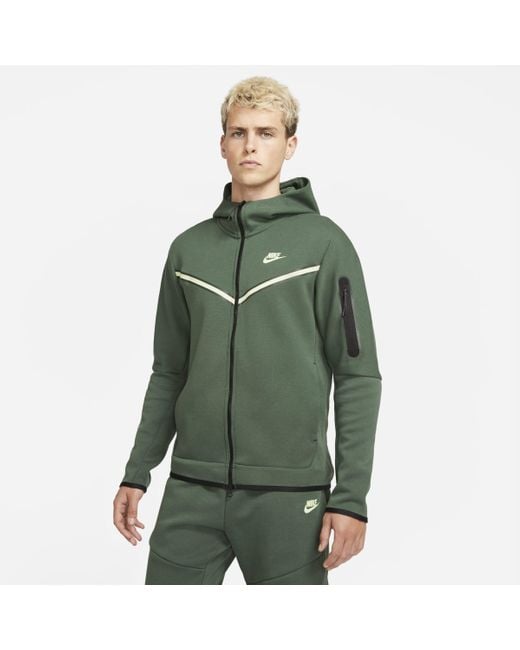 Felpa con cappuccio e zip a tutta lunghezza Sportswear Tech Fleece di Nike  in Verde per Uomo - 34% di sconto | Lyst