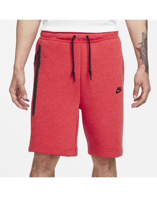 Nike Red Sportswear Tech Fleece Shorts for men