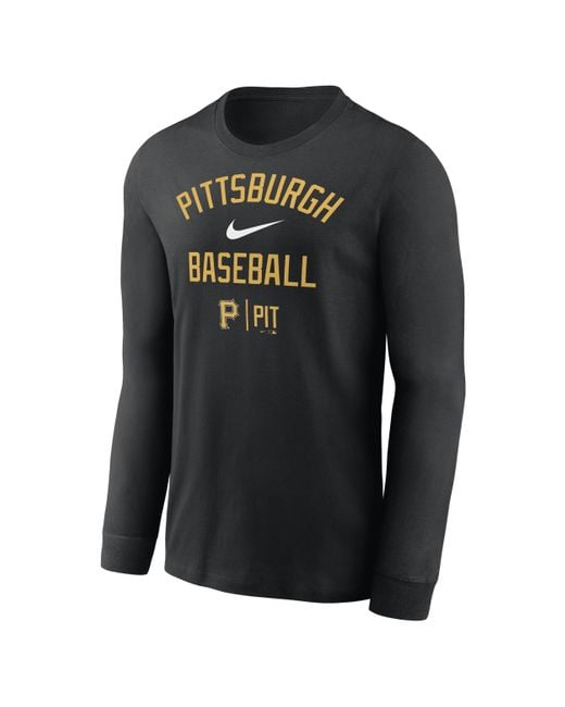 Nike Pittsburgh Pirates Diamond Mlb Long-sleeve T-shirt in Gray for Men