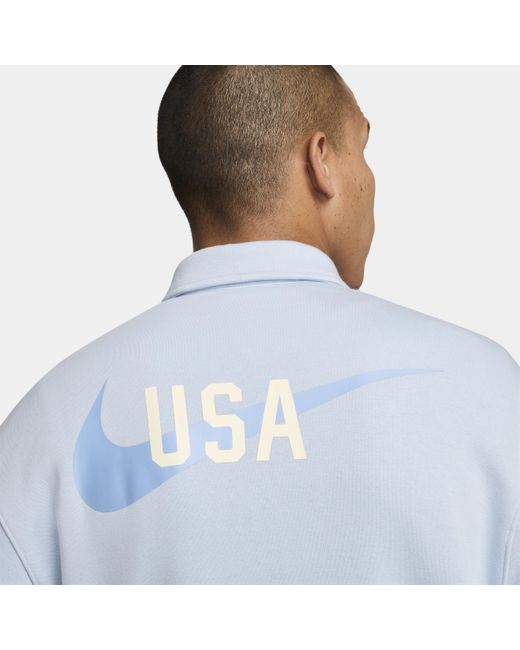 Nike Blue Usmnt Club Soccer Harrington Jacket for men