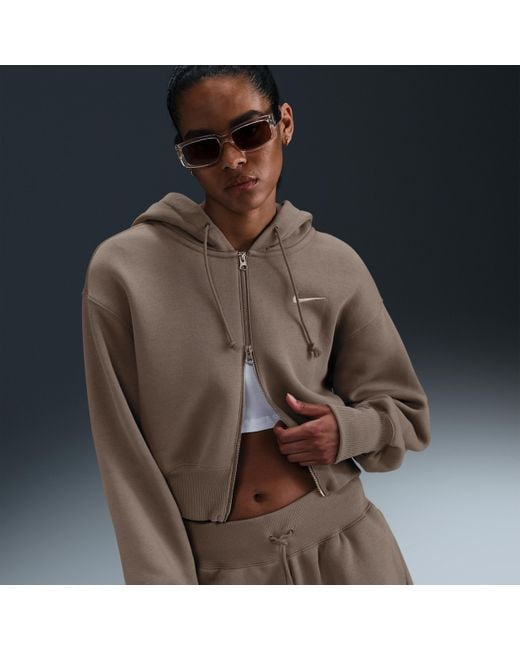 Nike Sportswear Phoenix Fleece Loose Cropped Full-Zip Hoodie