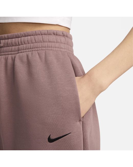 Nike Purple Sportswear Phoenix Fleece High-waisted Oversized Tracksuit Bottoms Polyester