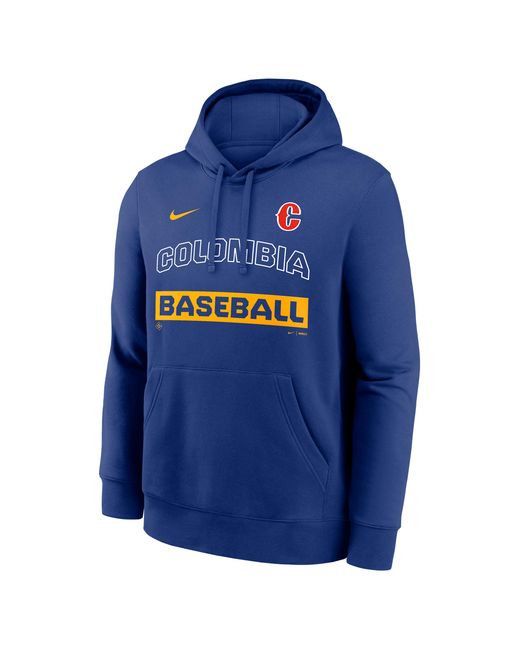 Nike Blue Colombia National Baseball Team 2026 World Baseball Classic Club Pullover Hoodie for men