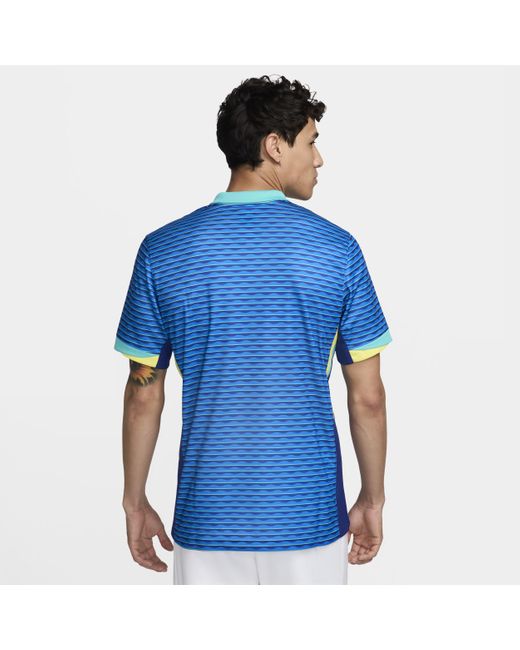 Nike Blue Brazil 2024 Stadium Away Dri-fit Soccer Replica Jersey for men
