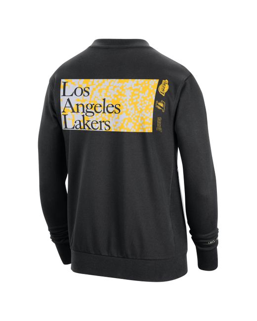 Nike Black Los Angeles Lakers Standard Issue Dri-fit Nba Crew-neck Sweatshirt for men