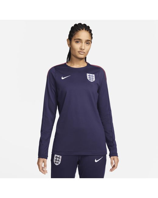 Nike Blue England Strike Dri-fit Football Crew-neck Top Polyester