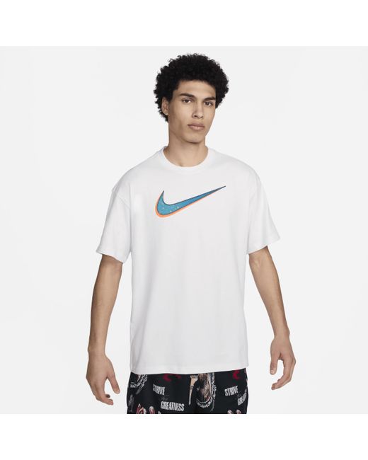 Nike White Lebron M90 Basketball T-shirt Cotton for men