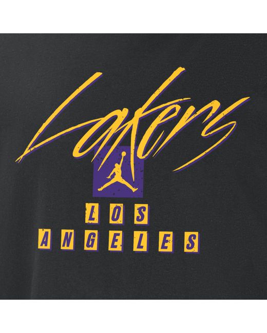 Nike Black Los Angeles Lakers Courtside Statement Edition Jordan Nba Max90 T-shirt Cotton for men