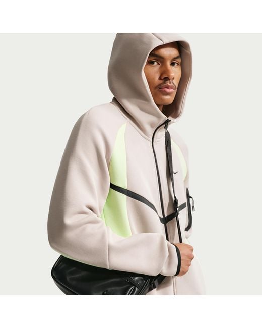 Nike Tech Color-Block Full-Zip Fleece Windrunner Jacket in Green