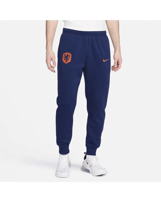 Nike Blue Netherlands Club Football Fleece joggers for men