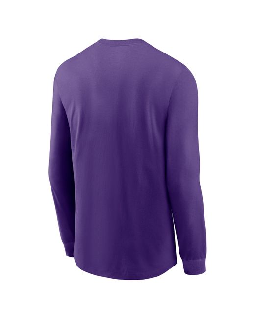 Nike Purple Minnesota Vikings Play To Win Essential Nfl Long-Sleeve T-Shirt for men
