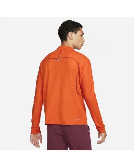 Nike Orange Trail Dri-fit Long-sleeve Running Top 50% Recycled Polyester for men