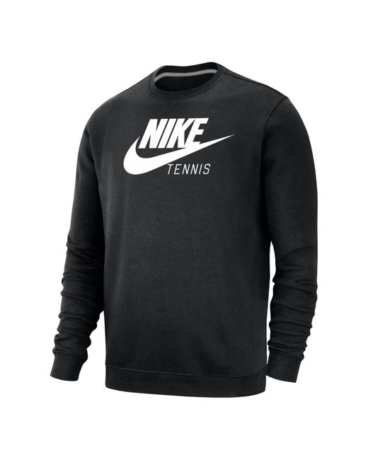Nike Swoosh Club Fleece Crew-neck Sweatshirt In Black, for Men | Lyst