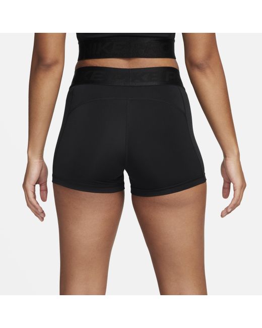 Nike Pro Shorts Met Halfhoge Taille (8 Cm) in het Black