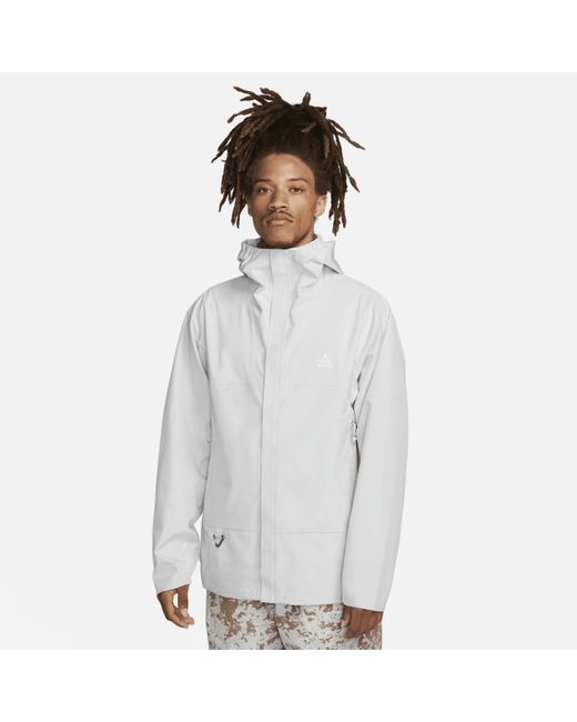 Nike ACG Packable Rain Jacket WhiteBlack
