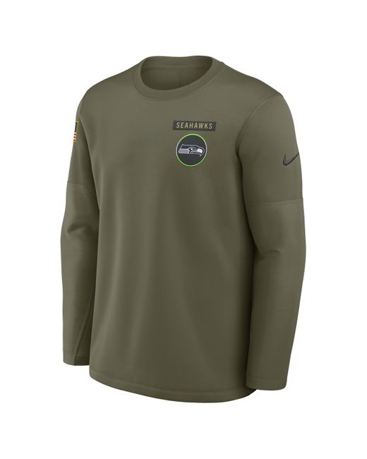 Nike Green Seattle Seahawks Salute To Service Sideline Triumphant Win Coach Nfl Pullover Crew for men