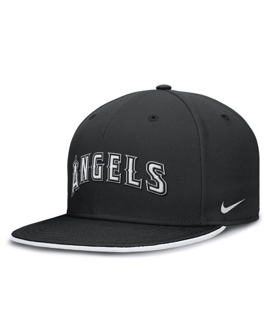 Nike Black Los Angeles Angels Primetime True Dri-fit Mlb Fitted Hat for men
