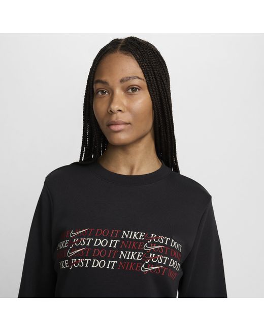 Nike Black Sportswear Club Fleece Crew-neck Sweatshirt