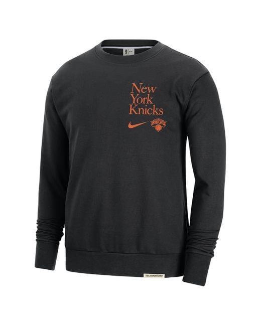 Nike Black New York Knicks Standard Issue Dri-fit Nba Crew-neck Sweatshirt for men