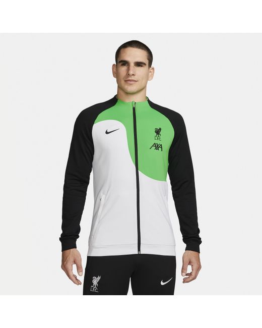Nike Green Liverpool F.c. Academy Pro Full-zip Knit Football Jacket Polyester for men