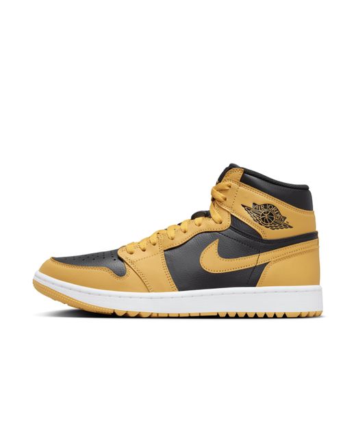 Nike Yellow Air Jordan I High G Golf Shoes for men