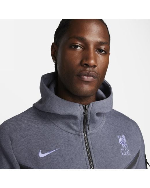 Nike Blue Liverpool F.c. Tech Fleece Windrunner Third Football Full-zip Hoodie 50% Sustainable Blends for men