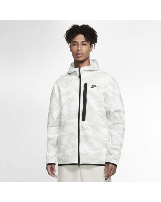 Nike White Sportswear Tech Fleece Men's Full-zip Camo Hoodie for men