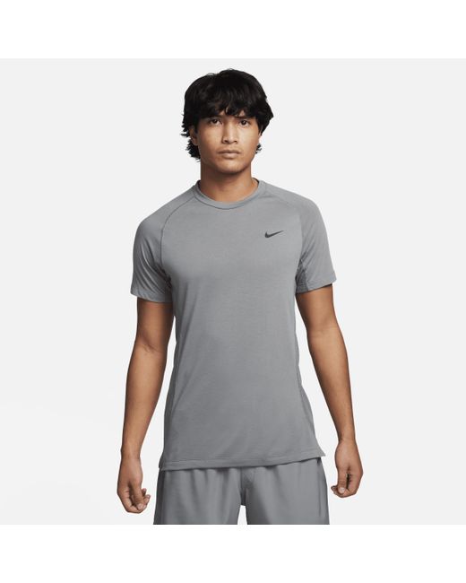 Nike Gray Flex Rep Dri-fit Short-sleeve Fitness Top 50% Recycled Polyester for men
