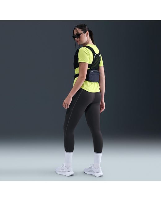 Nike Blue Swift High-Waisted 7/8 Running Leggings With Reflective Accents