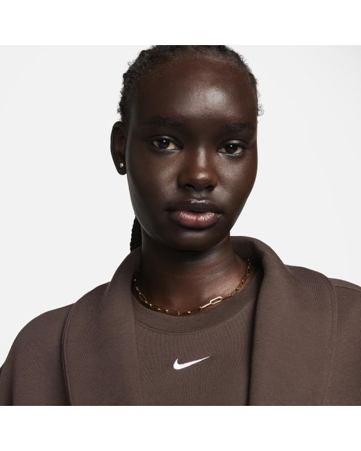 Nike Sportswear Tech Fleece Oversized Duster Jacket in Brown | Lyst