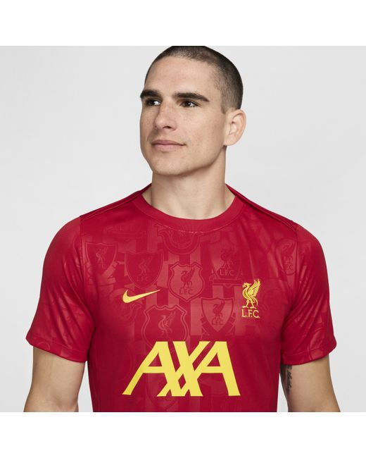 Nike Red Liverpool F.c. Academy Pro Dri-fit Football Pre-match Short-sleeve Top Polyester for men