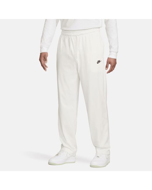 Nike White Sportswear Club Knit Open-hem Pants for men