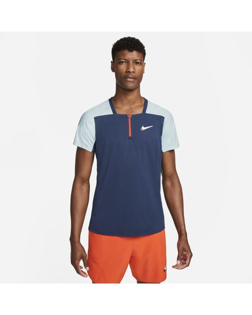 Nike Blue Court Dri-fit Adv Slam Tennis Polo for men